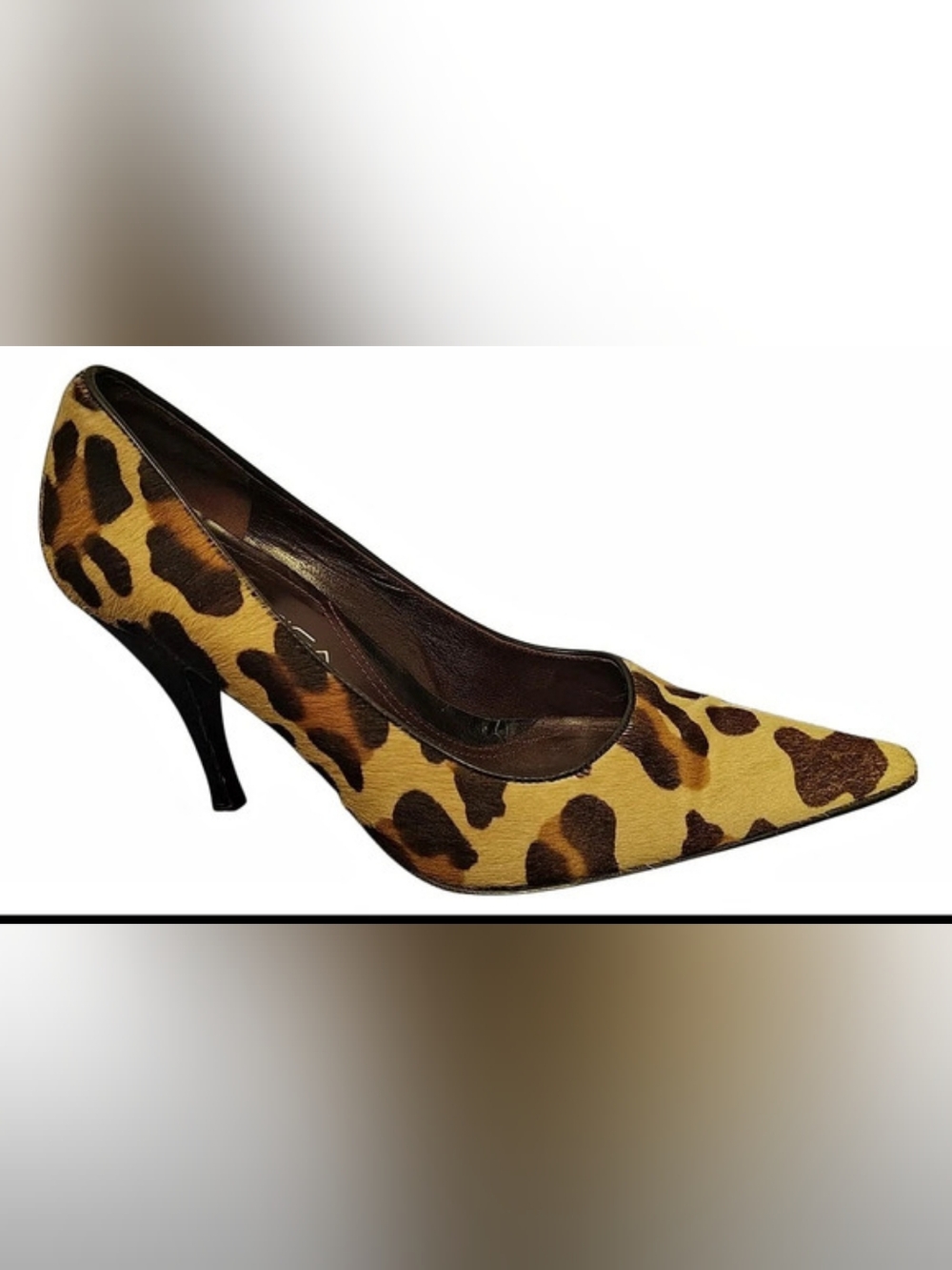 Via Spiga Leopard Print Pointed Toe 4" Heels Sz 7.5 M